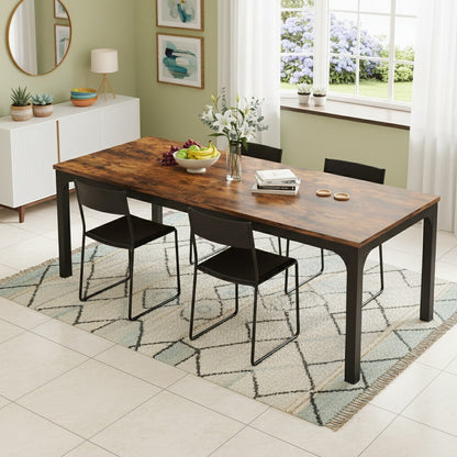 Extra Lange Eettafel – Grote Tafel – Keukentafel – Eetkamertafel – Landelijke Tafel – Geschikt Voor 6-8 Personen – Stevig Engineered Hout – Ruimtebesparend Design