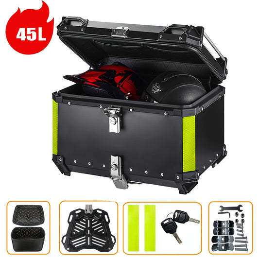 Motorhelmbox – Helmbak – Motorkoffer – Helmopberger – Bagagebox – 45 Liter Inhoud – Stevig Aluminium