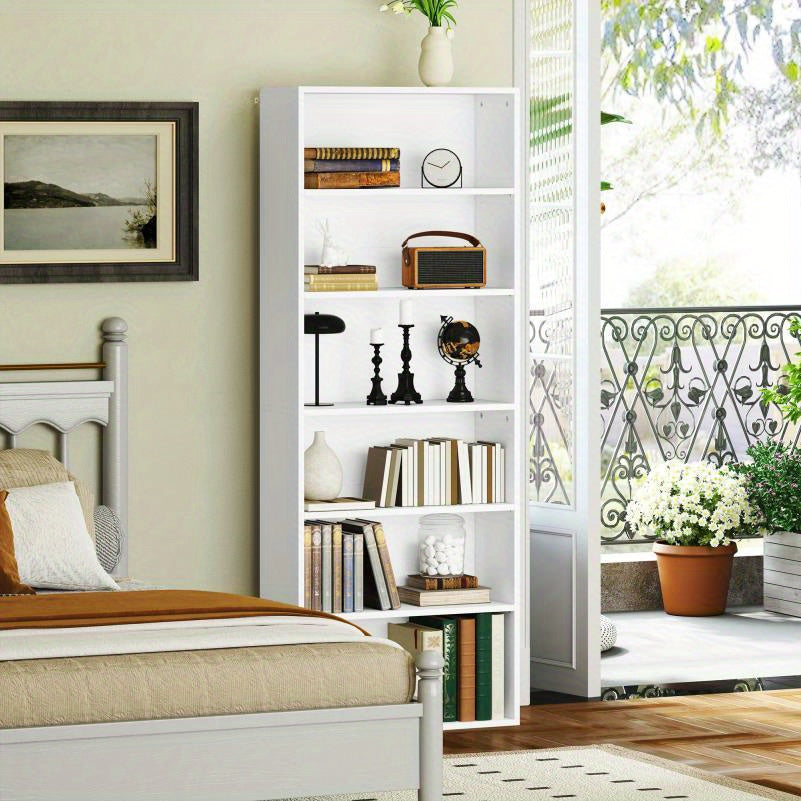 Boekenkast – Opbergkast – Rek – Plank – Kast – 5-laags Verstelbaar – Wit Design – Duurzaam Fiberboard