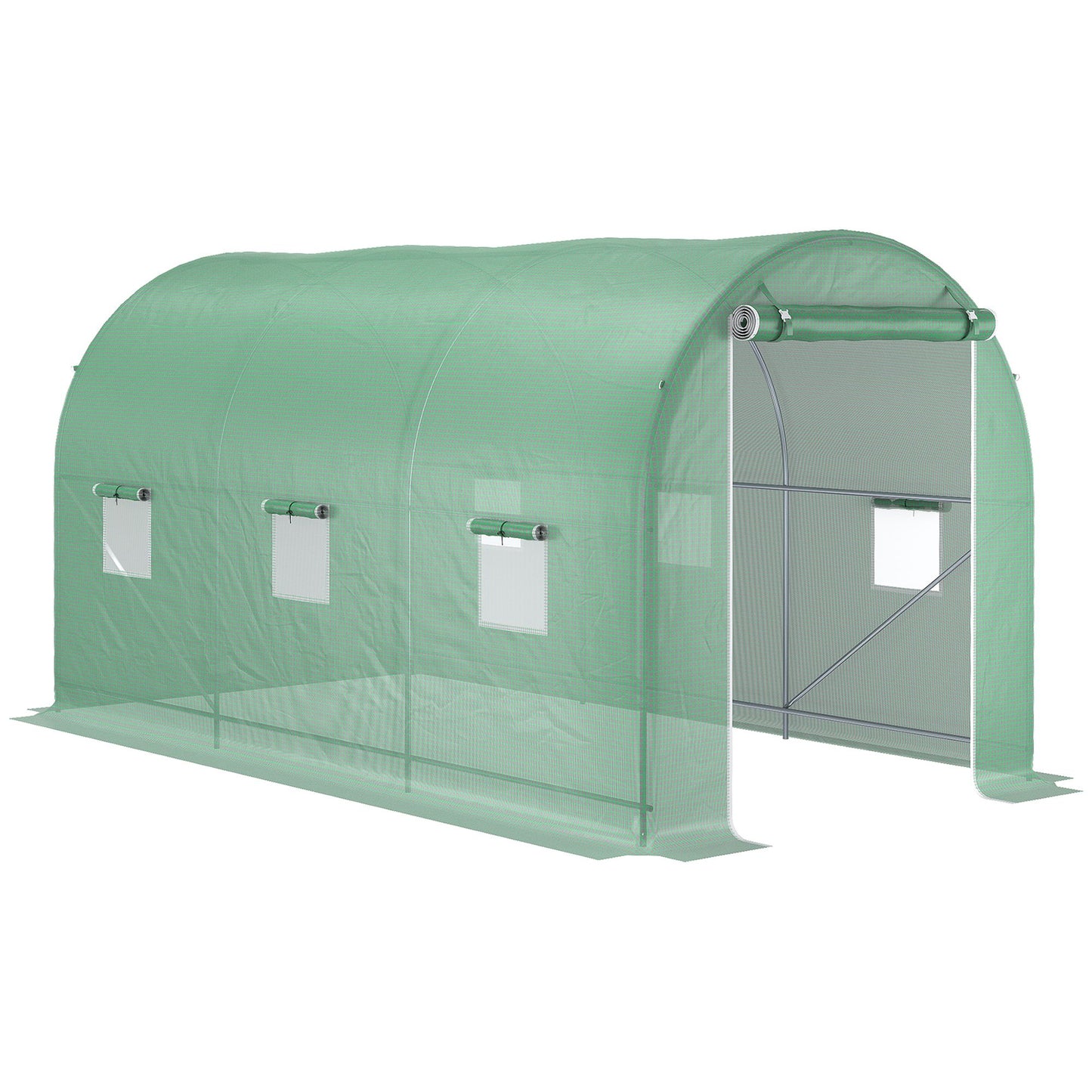 Tuinkas – Kasje – Groentekas – Plantenkas – Tunnelkas – Groen – 8 m² – Versterkt Stalen Frame – Insectengaas Ramen