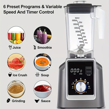 Blender – Keukenmachine – Smoothiemaker – Sapcentrifuge – 1,6 Liter – 2200 Watt – 6 Programma’s