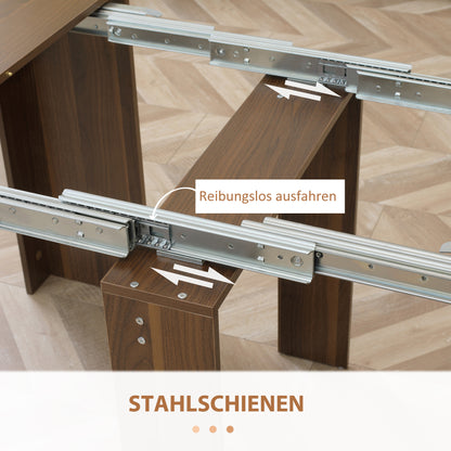 Eettafel – Keukentafel – Uitschuiftafel – Klaptafel – Tafel – Houtlook – Uitschuifbaar – Met Wieltjes – 180x85x75 cm – Ruimtebesparend Design