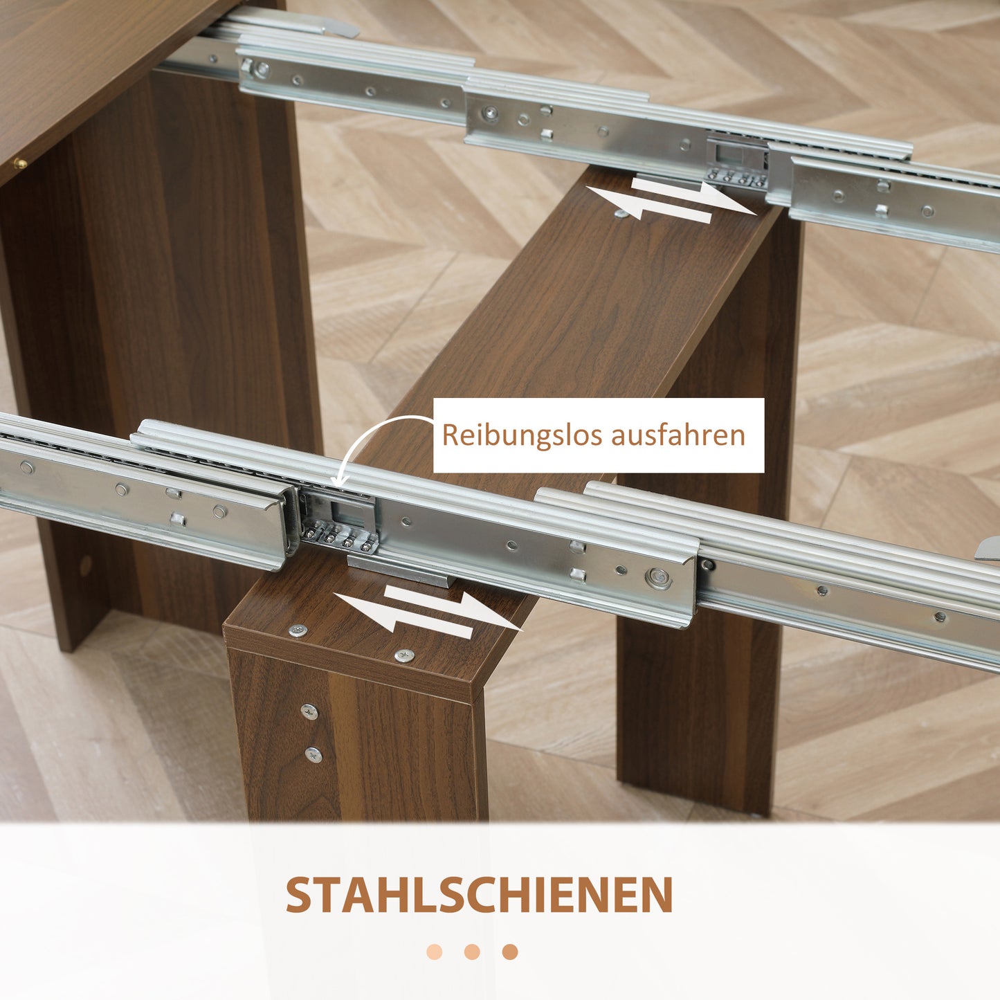 Uitklaptafel – Klaptafel – Vouwtafel – Uitschuiftafel – Eettafel – Modern Design – Uitbreidbaar tot 180 cm – Houtcomposiet Met Stalen Frame