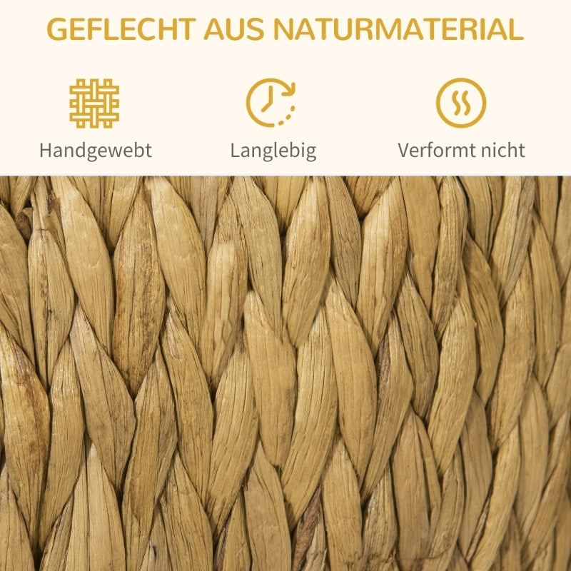 Kattenhol – Kattenhuis – Kattenmand – Kattenbed – Kattenhut – Lichtbruin – Waterhyacint Gras – Wasbaar Kussen – 44x43x42 cm