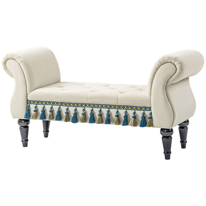 Ottomaan – Zitbank – Poef – Voetenbank – Bankje – Vintage Design – Velvet Bekleding – Stevig Houten Frame – 117x40x58 cm – Draagvermogen 150 kg
