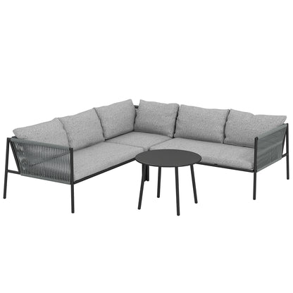 Tuinmeubelen – Loungeset – Garden Set – Buitenmeubels – Balkonmeubelen – 5-Zits – Weerbestendig Stalen Frame – Inclusief Afneembare Kussens – Donkergrijs