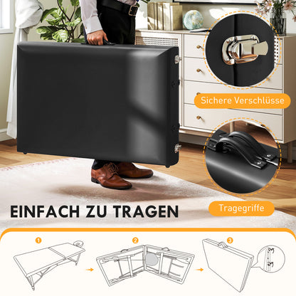 Verstelbare Massagebank – Massagebed – Massagetafel – Massagemeubel – Houten Massagebank – Hoogte Verstelbaar – Opvouwbaar Design – Zwarte Foam Bekleding