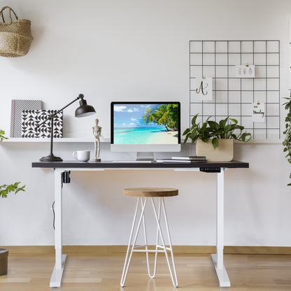 Elektrisch Tafelonderstel – Verstelbaar Bureau Onderstel – Zit-sta Bureauframe – Ergonomisch Bureau Onderstel – Wit – Hoogte 71-121 cm – Geheugenfunctie & Postuurherinnering