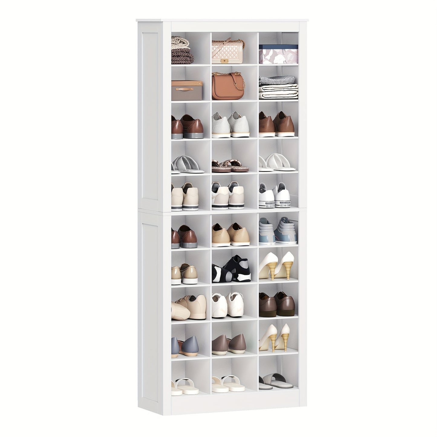 Schoenenkast – Schoenenrek – Schoenencabinet – Opbergkast Schoenen – Schoenendisplay – Wit – 30 Paar Capaciteit – Verstelbare Planken