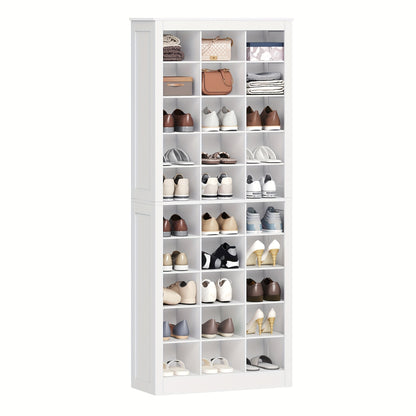 Schoenenkast – Schoenenrek – Schoenencabinet – Opbergkast Schoenen – Schoenendisplay – Wit – 30 Paar Capaciteit – Verstelbare Planken