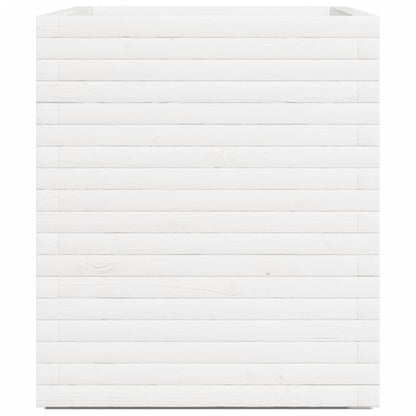 Witte Houten Plantenbak – Plantenpot – Bloembak – Plantenzuil – Plantenbak Binnen Buiten – Massief Dennehout – 90x60x72 cm – Lichtgewicht & Weerbestendig