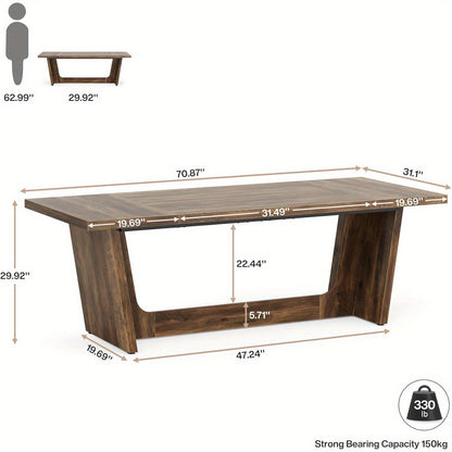Bureau – Computertafel – Werkplek – Schrijftafel – Houten Bureau – Industrieel Design – 180x80 cm – Stevige Houten Constructie – Rustieke Bruine Afwerking
