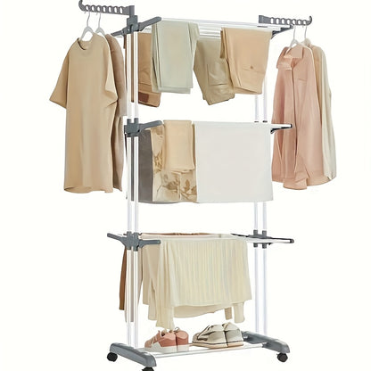 Wasrek – Droogrek – Droogtoren – Waslijn – Washanger – Extra Lang 170 cm – Stevig Metaal Met Wieltjes Met Rem