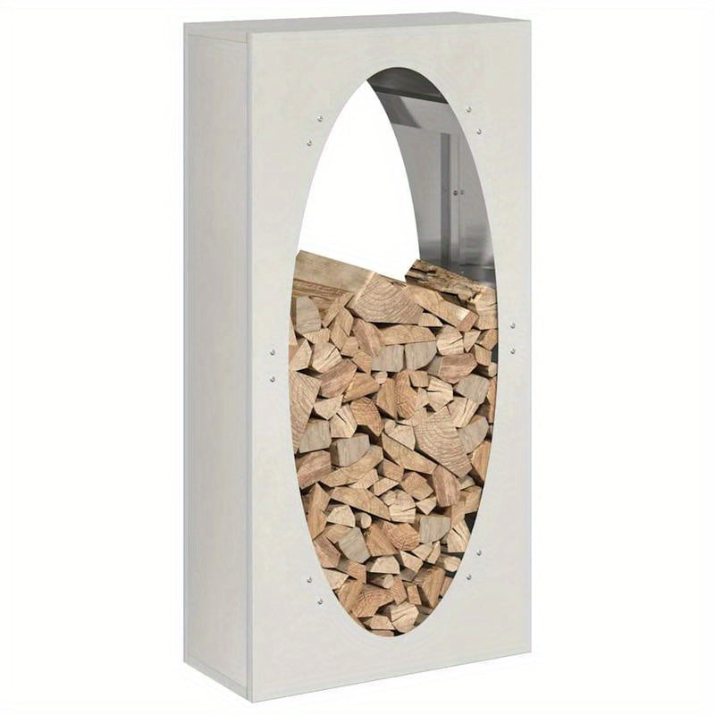 Houtopslag – Brandhoutrek – Haardhoutrek – Houtberging – Houtopslag Rek – Roestvrij Staal – Uitschuifbare Plank – 50x23x100 cm – Weerbestendig & Duurzaam