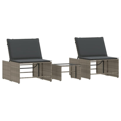 Lounge Set – Buitenmeubels – Tuinmeubilair – Ligbed - Balkon Set – Ligstoelen - 2-Delige Set – PE-Rattan – Verstelbare Rugleuning