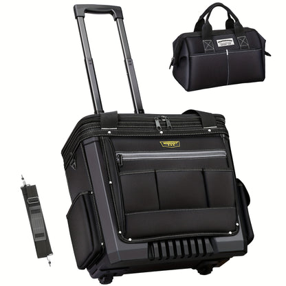 Gereedschapstas – Gereedschapskoffer – Gereedschapstrolley – Opbergtas – Werkplaatswagen – 58 Liter Inhoud – Duurzaam Polyester Met Wielen
