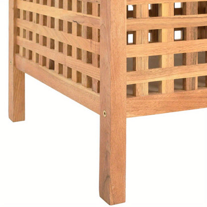 Houten Bank – Opbergbank – Halbank – Zitbank – Schoenenbank – Massief Walnotenhout – Gevoerd Zitvlak – 93x49x49 cm – Ruitpatroon – Opbergruimte