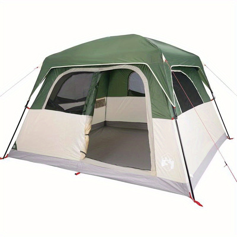 6-Persoons Familietent – Kampeertent – Tent Voor Buiten – Gezinstent – Ovale Tent – Groen – Duurzaam Polyester – Lichtgewicht Glasvezel Frame