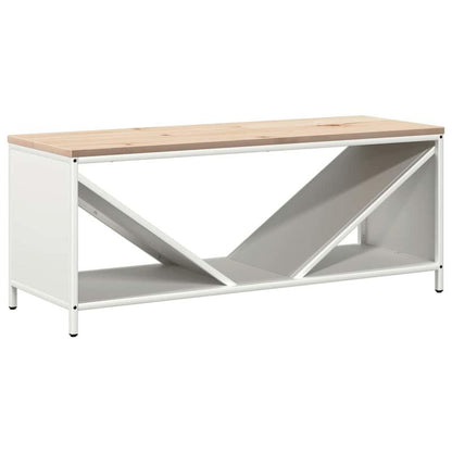 Heavy-Duty Firewood Shelf with White Wooden Plate - 100.5x35.5x40cm Large Capacity Firewood Rack, Sturdy Metal Brackets & Sturdy Base for Indoor/Outdoor Fireplace, Garden, Patio - Easy Assembly, Space-saving Design, Durable C