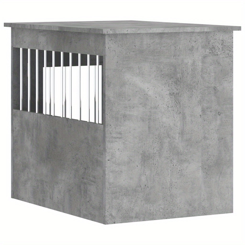 Hondenbench – Hondenhok – Hondenkooi – Hondenmand – Huisdier Bench – Verwerkt Hout – Beton Grijs – Stevig En Duurzaam – 55x75x65 cm