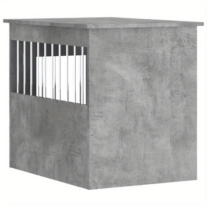 Hondenbench – Hondenhok – Hondenkooi – Hondenmand – Huisdier Bench – Verwerkt Hout – Beton Grijs – Stevig En Duurzaam – 55x75x65 cm