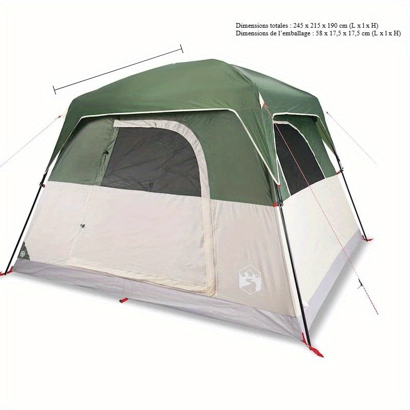 Tent – Kampeertent – Familietent – Koepeltent – Outdoor Tent – Ruim Voor 4 Personen – Stevig Waterdicht PVC – Trekkoordsluiting Groen