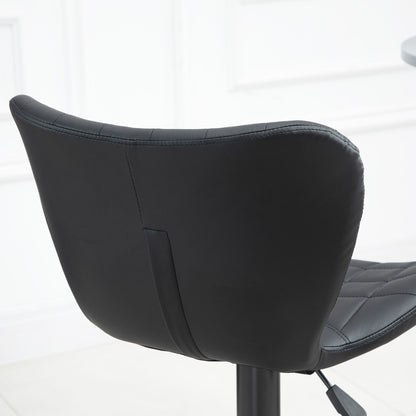 Barkrukken – Barkruk Retro – Barstoel – Keukenkruk – Hoge Stoel – Set Van 2 – Verstelbare Hoogte 89-109 cm – Mat Zwart Design