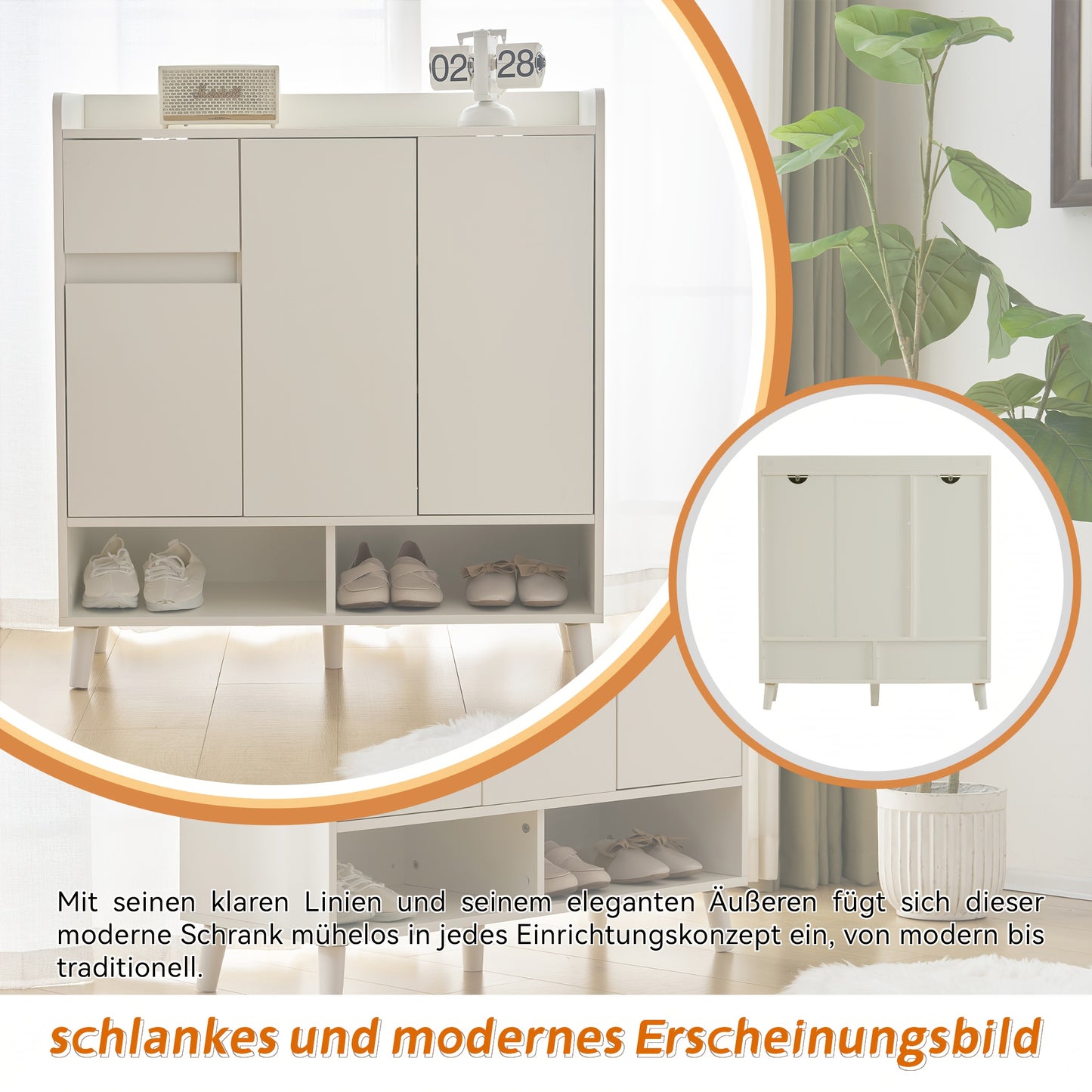 Opbergkast – Schoenenkast – Dressoir – Kasten – Opberger – Wit Metaal – Verstelbare Planken – Volledig Gemonteerd – 99x90x35 cm – Stevig & Duurzaam