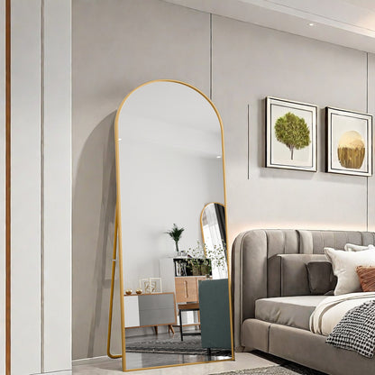 Vloerspiegel – Staande Spiegel – Grote Spiegel – Wandspiegel – Kamer Spiegel – Gouden Aluminium Frame – 80 x 180 cm Groot Formaat