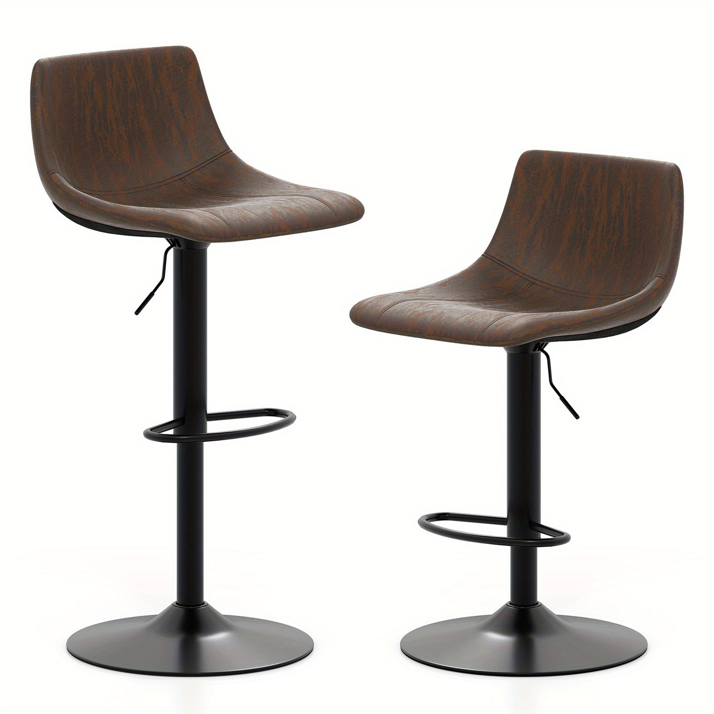 Barstoel – Barkruk – Barstoel Kruk – Barkrukken – Keukenstoel – Set van 2 – In hoogte verstelbaar – 360° draaibaar – Ergonomische rugleuning – Robuust metalen frame – Fluwelen bekleding – Voetsteun verstelbaar