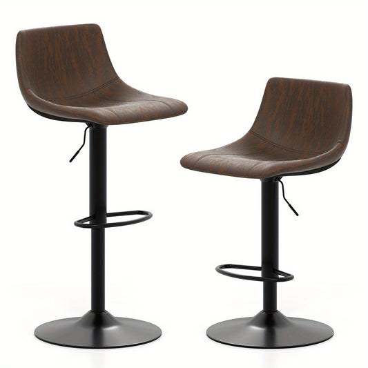 Barstoel – Barkruk – Barstoel Kruk – Barkrukken – Keukenstoel – Set van 2 – In hoogte verstelbaar – 360° draaibaar – Ergonomische rugleuning – Robuust metalen frame – Fluwelen bekleding – Voetsteun verstelbaar