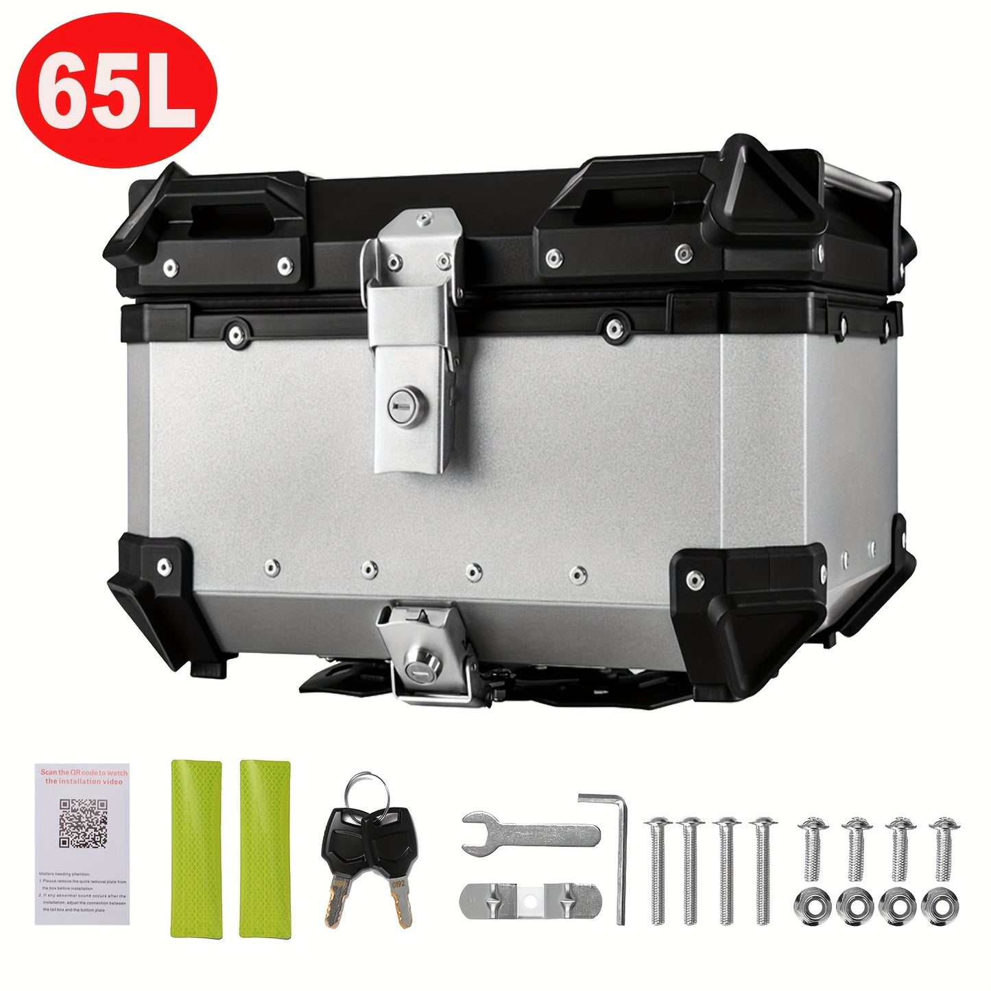 Achterkoffer Motor – Bagagebox – Topkoffer – Motorbox – Motorrugzak – 65L Aluminiumlegering – Waterdicht & Schokabsorberend