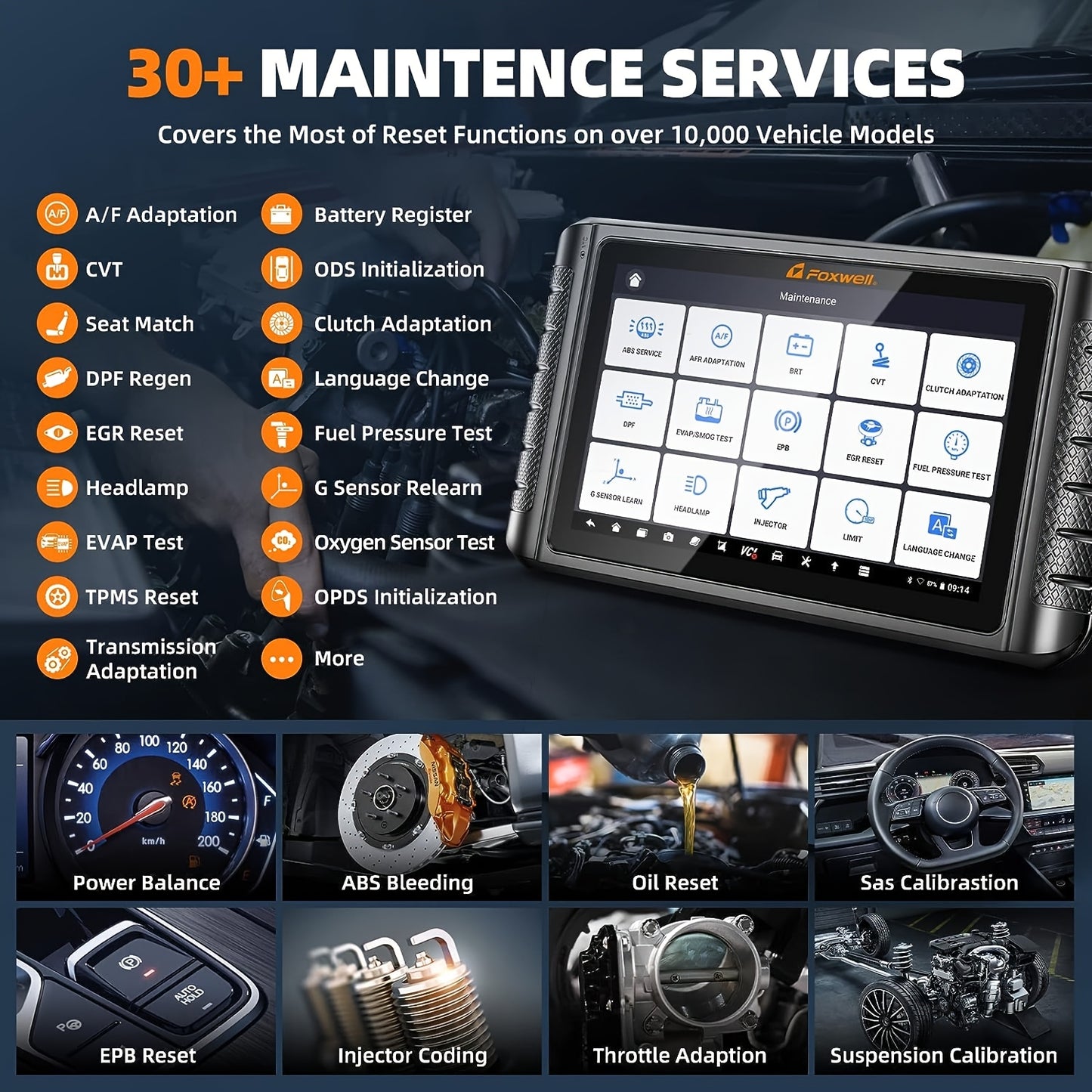 Autodiagnose – OBD2 Scanner – Diagnoseapparaat – Foutcode Lezer – Scan Tool – Draadloos Bi-directioneel – 25,65 cm HD Touchscreen – ECU Codering & 30+ Resetfuncties