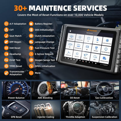 Autodiagnose – OBD2 Scanner – Diagnoseapparaat – Foutcode Lezer – Scan Tool – Draadloos Bi-directioneel – 25,65 cm HD Touchscreen – ECU Codering & 30+ Resetfuncties