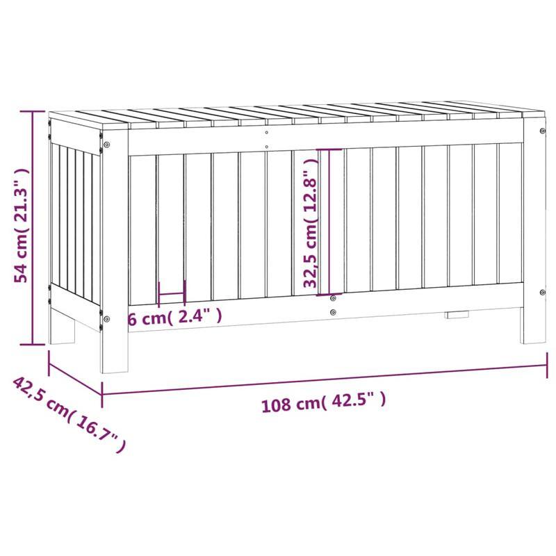 Tuinkist – Opbergbox – Kussenbox – Tuinopbergbox – Berging – Massief Grenenhout – 108x42,5x54 cm – Duurzaam & Ruim