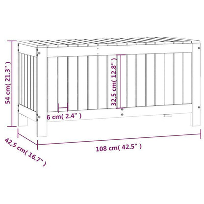 Tuinkist – Opbergbox – Kussenbox – Tuinopbergbox – Berging – Massief Grenenhout – 108x42,5x54 cm – Duurzaam & Ruim