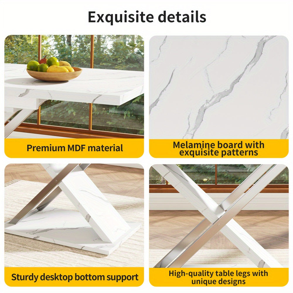 Uitschuifbare Eettafel – Inklapbare Tafel – Verlengbare Tafel – Keukentafel – Eetkamertafel – Modern Licht Luxe – Ruimtebesparend – Geen Montage