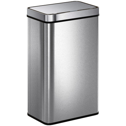 Automatische Prullenbak – Sensor Afvalbak – Touchless Afvalemmer – Bewegingssensor Prullenbak – RVS Vuilnisbak – 60 Liter Capaciteit – Batterijgevoed – Zilverkleurig