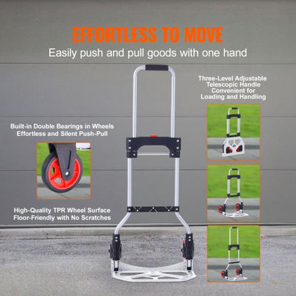 Handkar – Handtruck – Transportkar – Trolley – Vouwkar – Aluminium Frame – Draagkracht 79 kg