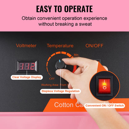 Suikerspinmachine – Suikerspinmaker – Cotton Candy Maker – Suikerspinmachine Elektrisch – Snoepmachine – 1000W Vermogen – Roestvrijstalen Kom