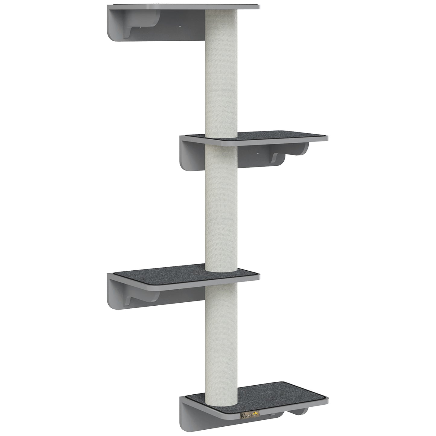 Krabpaal – Kattenkrabpaal – Kattenboom – Kattenmeubel – Klimpaal – Wandmontage – Hout – 66x28x137 cm – Lichtgrijs Beige