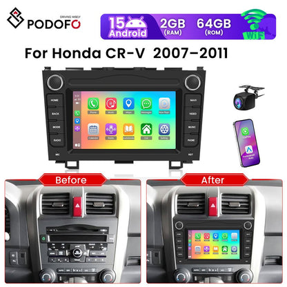 Android Autoradio – Multimedia Systeem – Navigatiesysteem – Inbouwradio – Auto Stereo – 2GB+64GB Met AHD Camera – 7 Inch HD Touchscreen – Draadloos CarPlay & Android Auto