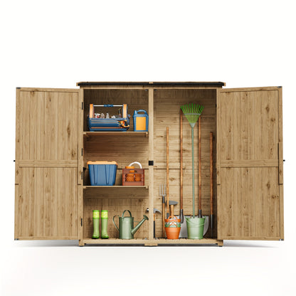 Tuinhuisje – Tuinschuur – Tuinberging – Buitenopslag – Gereedschapsschuur – Houten Tuinhuisje Met Dubbele Deuren – Waterafstotend Dak – Verwijderbare Planken