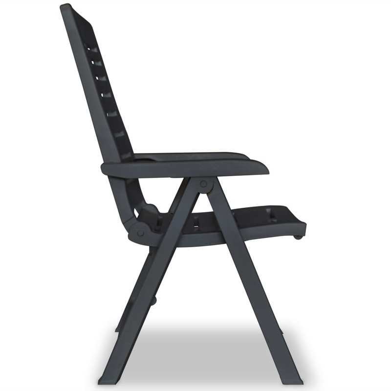 Tuinstoel – Tuinstoel – Ligstoel – Campingstoel – Loungestoel – Verstelbaar – Duurzaam Kunststof – Set van 2 – Smoke Grey