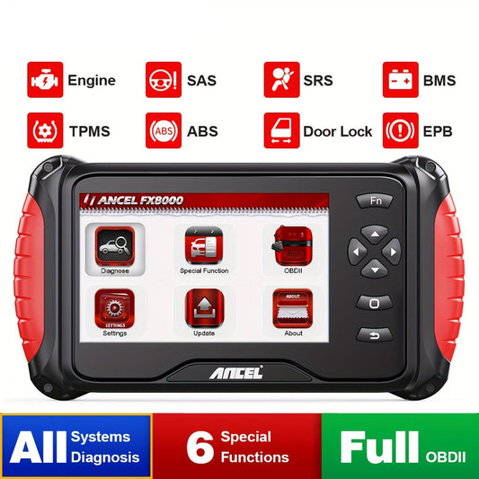 OBD2 Scanner – Auto Diagnosetool – Foutcode Lezer – Reset Gereedschap – Systeemdiagnose – USB Voeding Zonder Batterij – ABS Ontluchting & Olie Service Reset