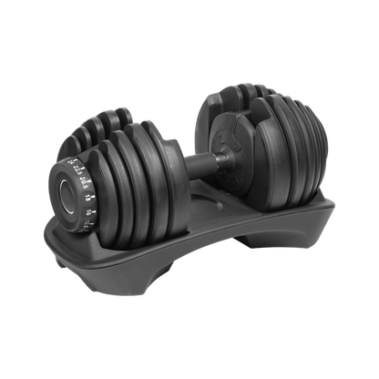 Verstelbare Halter – Dumbbell – Gewicht – Fitnessgewicht – Halterschijf – Gietijzer Met Rubberen Coating – Tot 24 Kg – Ergonomische Grip – Slank Compact Ontwerp