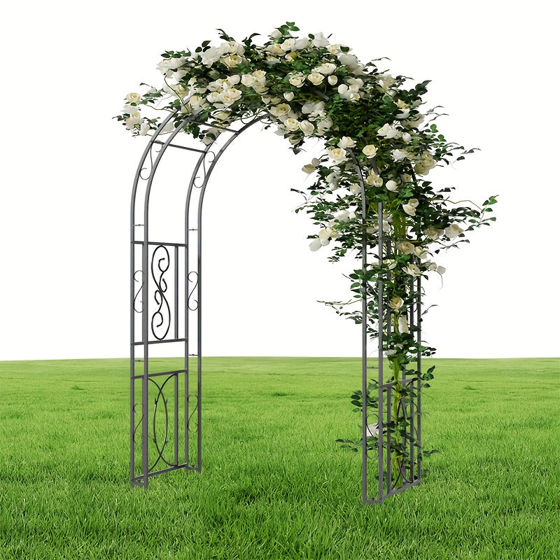 Metal Garden Arch Trellis: Decorative Outdoor Arbour Archway Wedding Arch Frame for Paths Entrances Climbing Plants