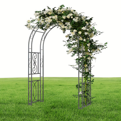 Metal Garden Arch Trellis: Decorative Outdoor Arbour Archway Wedding Arch Frame for Paths Entrances Climbing Plants