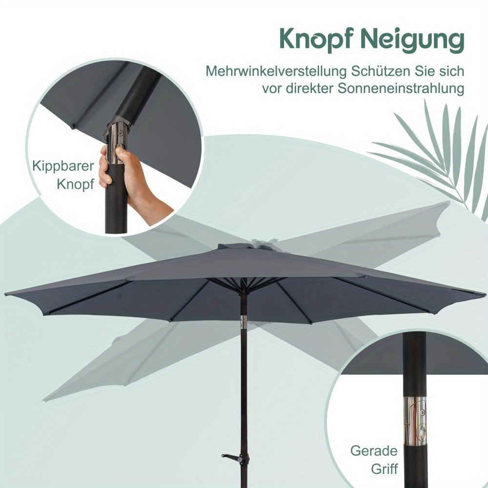 Parasol – Stokparasol – Balkonparasol – Strandparasol – Tuinparasol – 300 cm Groot – Inklapbaar Met Metalen Frame