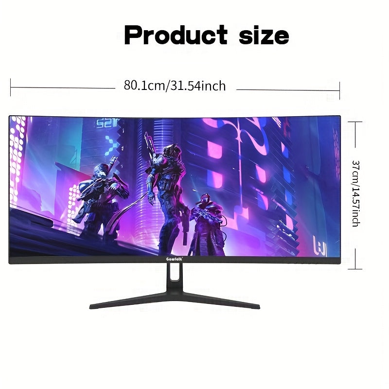 34-inch Curved Monitor – Ultrawide Scherm – Gaming Monitor – PC Monitor – UWQHD Display – 3440x1440 Resolutie – 120Hz Verversingssnelheid – 165Hz Reactietijd